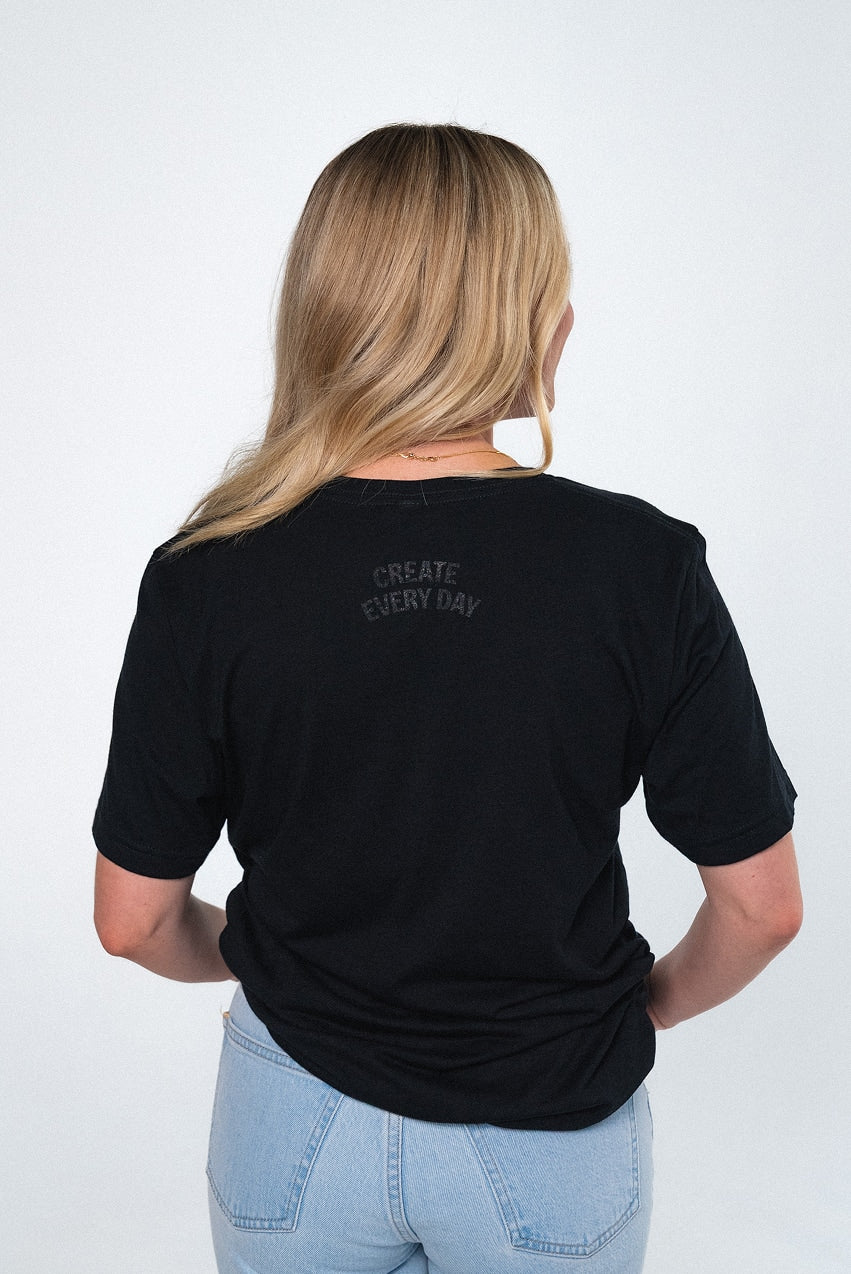 Black-on-black Kit t-shirt