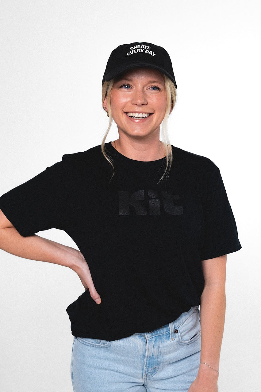 Black-on-black Kit t-shirt